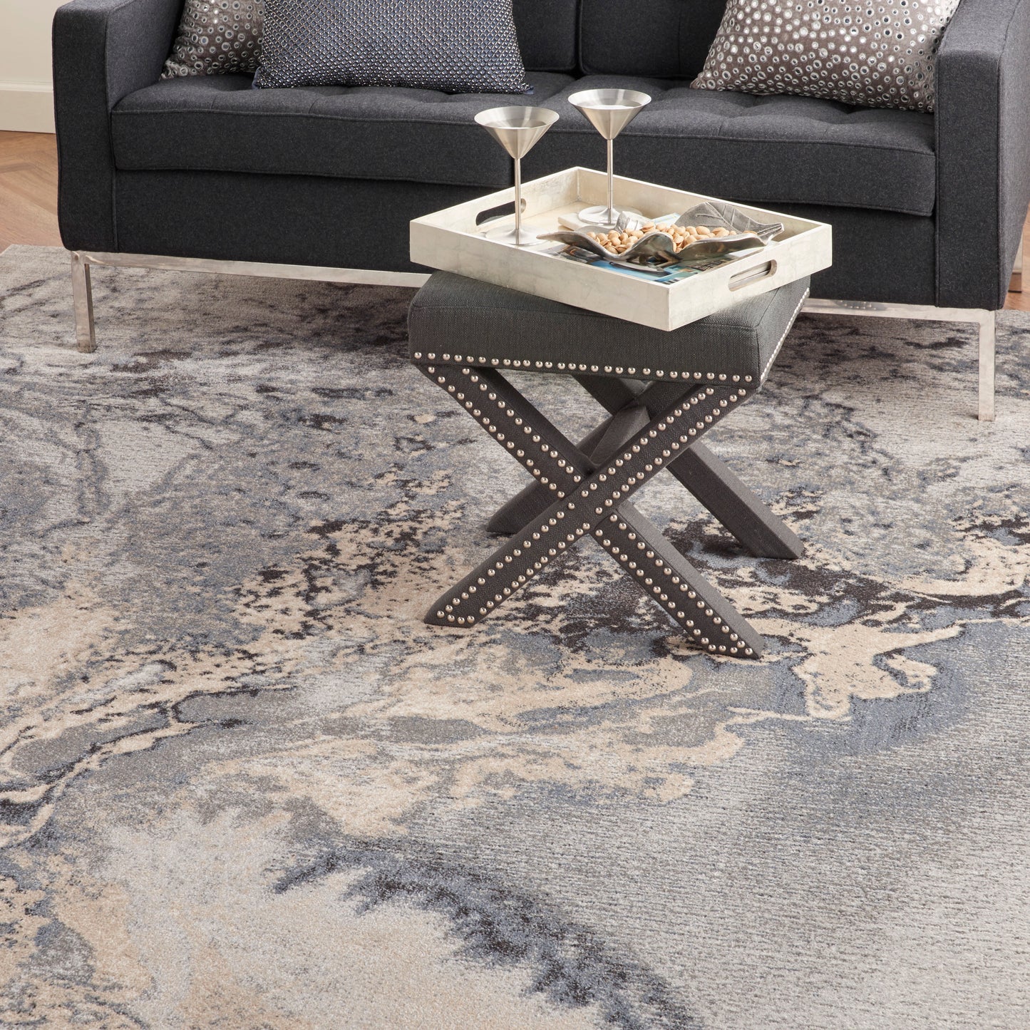 Nourison Maxell 10' x 14' Grey Modern Indoor Rug