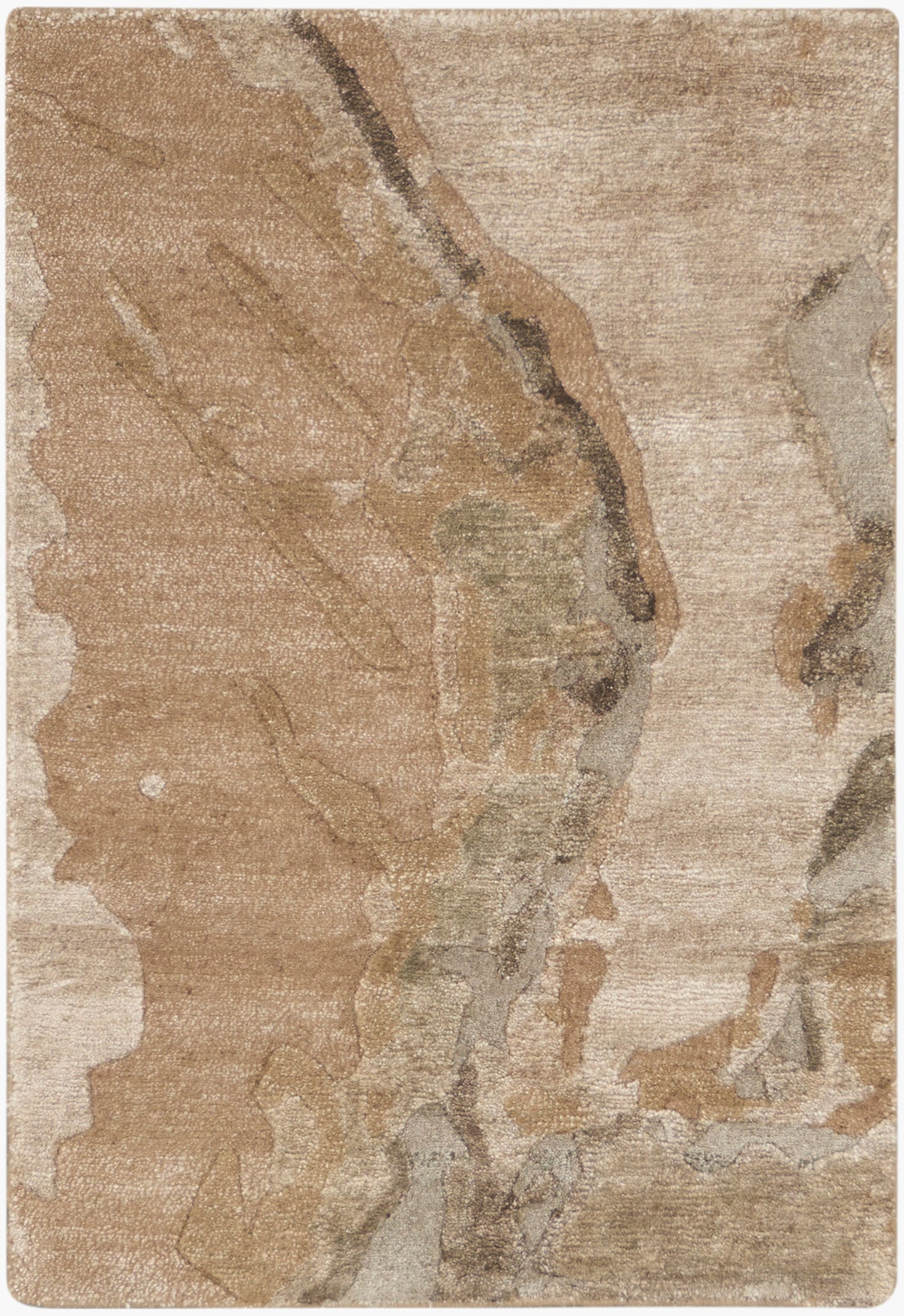 Nourison Silk Shadows 2' x 3' Beige Silver Modern Indoor Rug