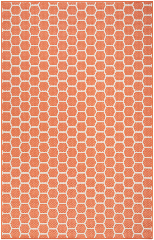 Nourison Twist Reversible 6' x 9' Coral Modern Rug