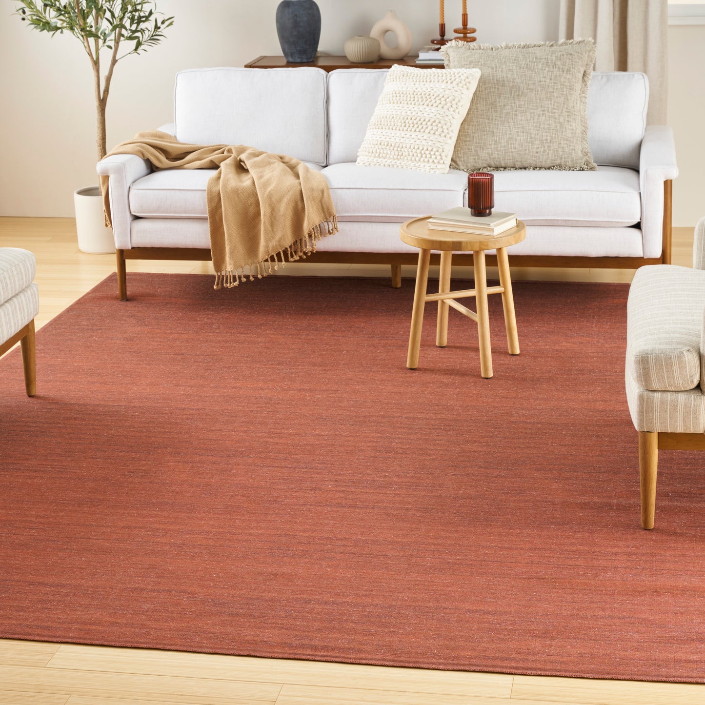 Nourison Washable Essentials 7'10" x 9'10" Brick Modern Indoor Rug