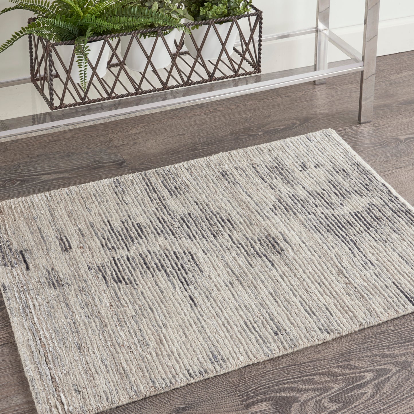 Nourison Ocean 2' x 3' Cream Charcoal Modern Indoor Rug