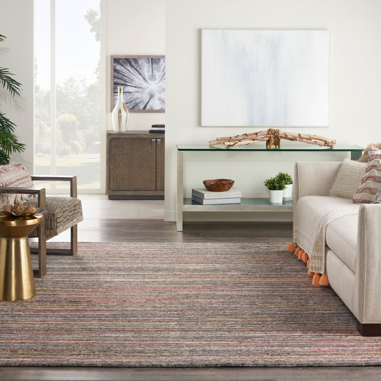 Nourison Plateau 7'9" x 9'9" Grey Flame Modern Indoor Rug