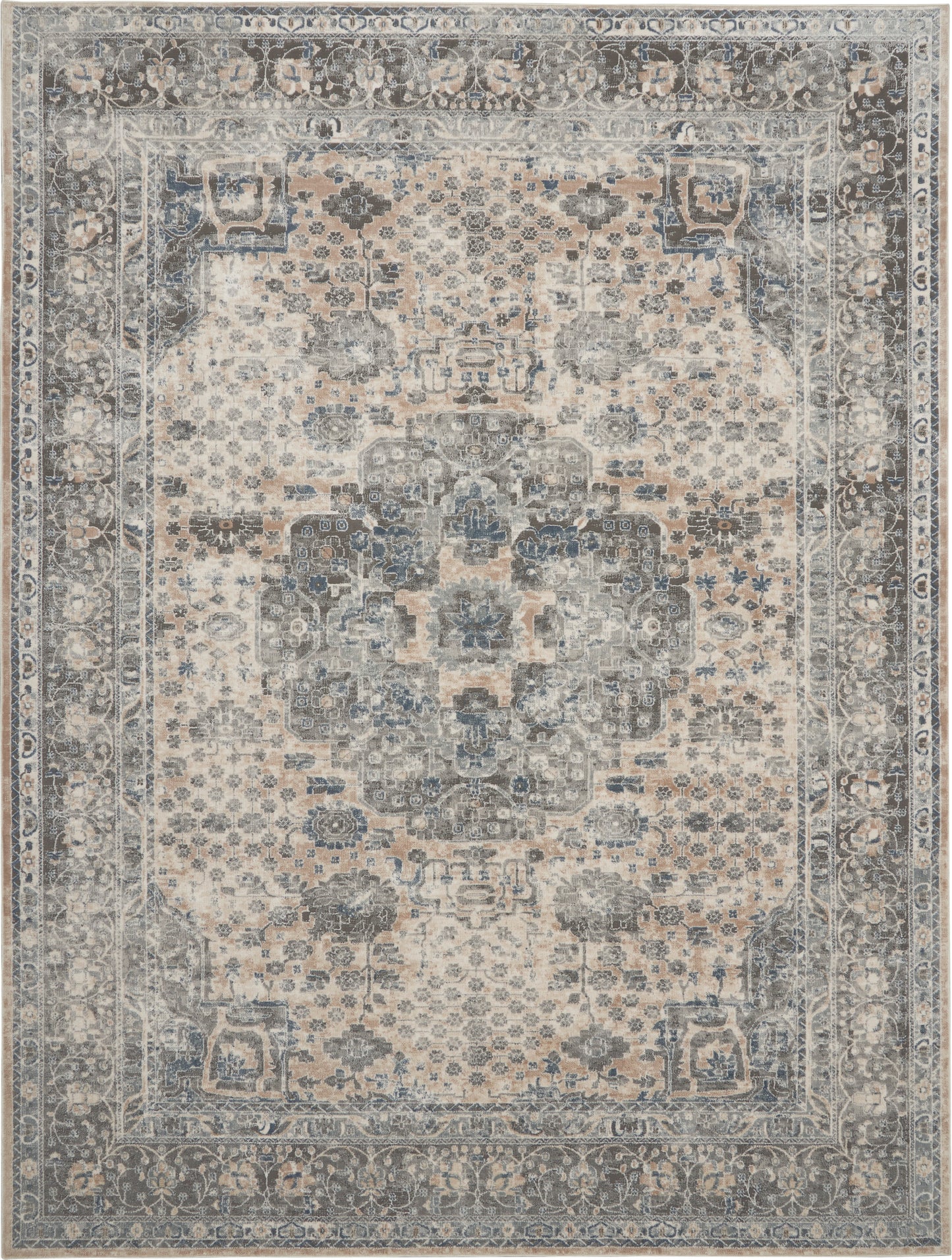 Nourison Quarry 8'10" x 11'10" Grey/Ivory Vintage Indoor Rug