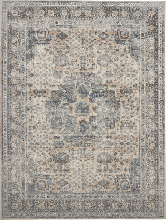 Nourison Quarry 8'10" x 11'10" Grey/Ivory Vintage Indoor Rug