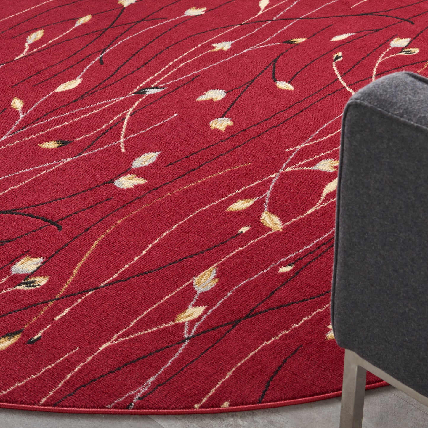 Nourison Grafix 8' x Round Red Contemporary Indoor Rug