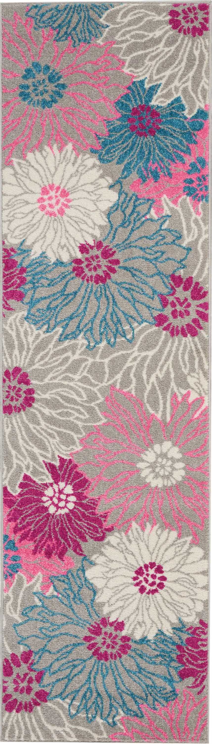 Nourison Passion 2'2" x 7'6" Grey Contemporary Indoor Rug