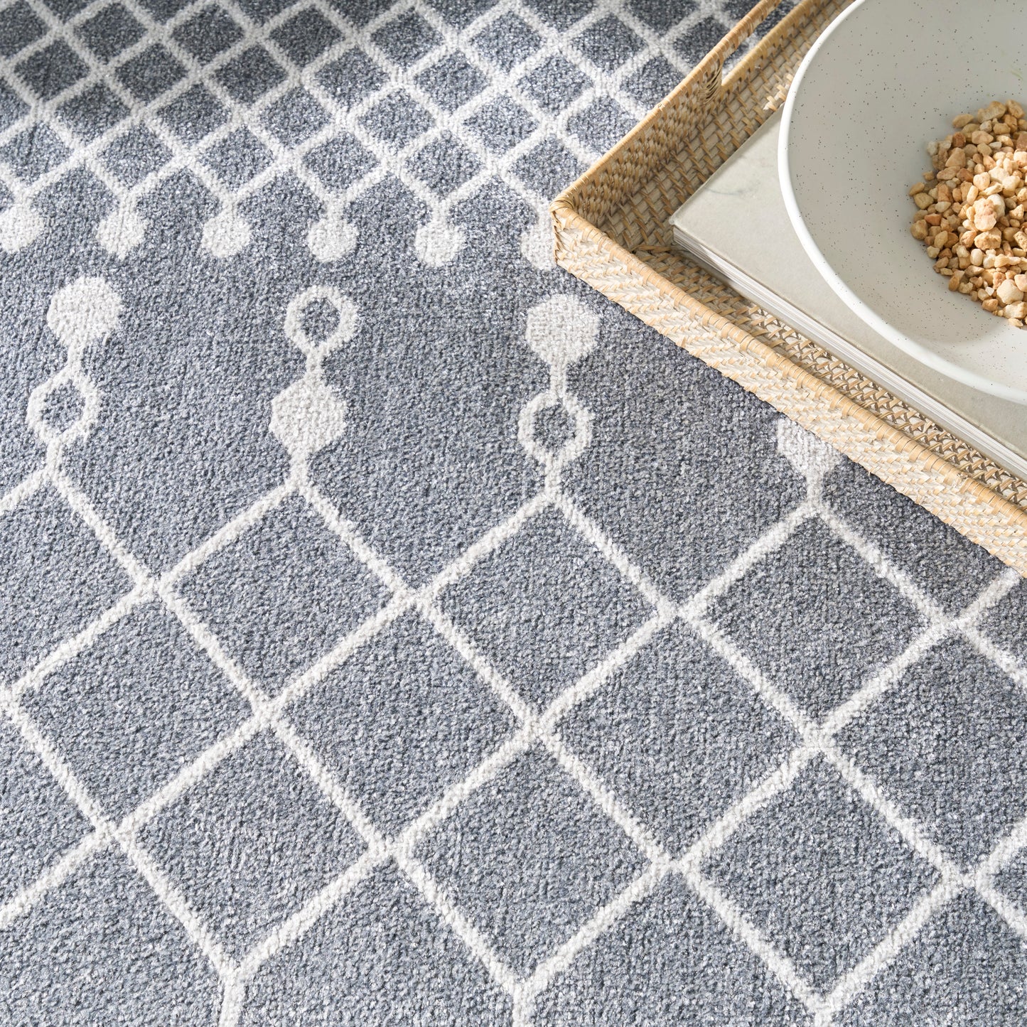 Nourison Astra Machine Washable 9' x 12' Denim Bohemian Indoor Rug