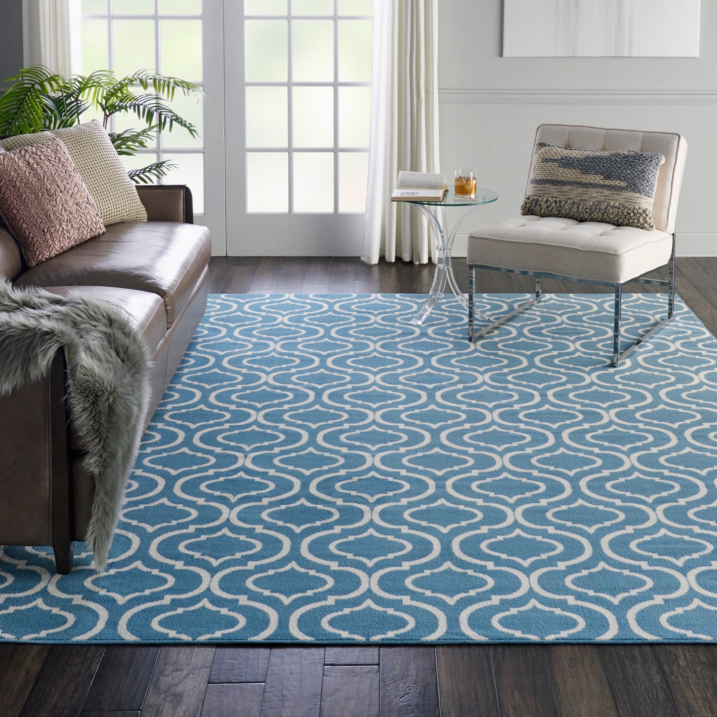 Nourison Jubilant 7'10" x 9'10" Blue Contemporary Indoor Rug