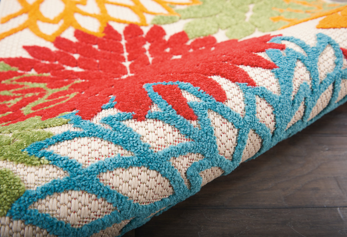 Nourison Aloha 2'3" x 8' Green Tropical Rug