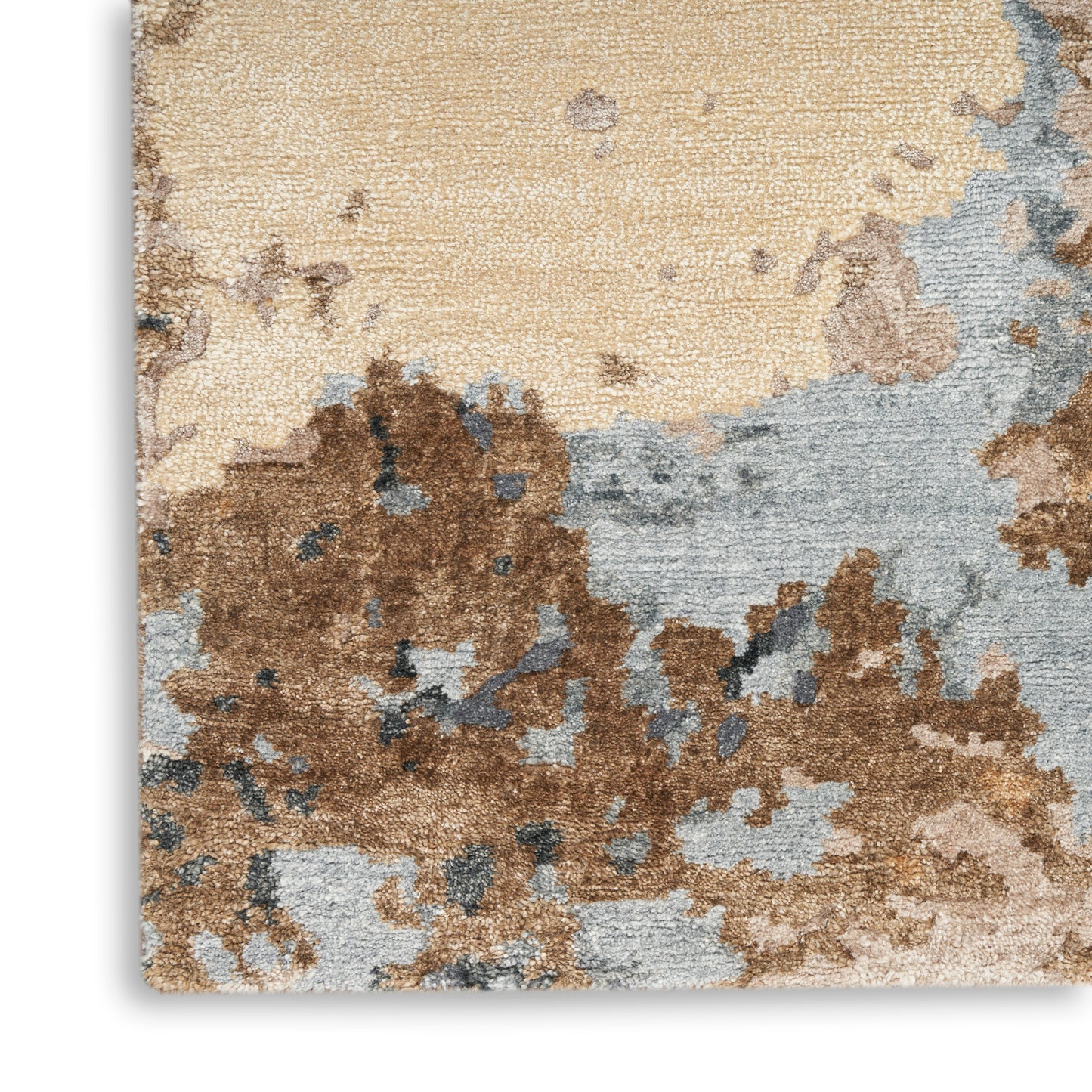 Nourison Silk Shadows 5'6" x 7'5" Beige Blue Modern Indoor Rug