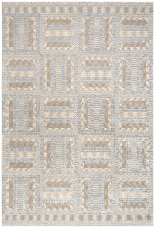 Nourison Nordic 4' x 6' Grey Multicolor Modern Indoor Rug