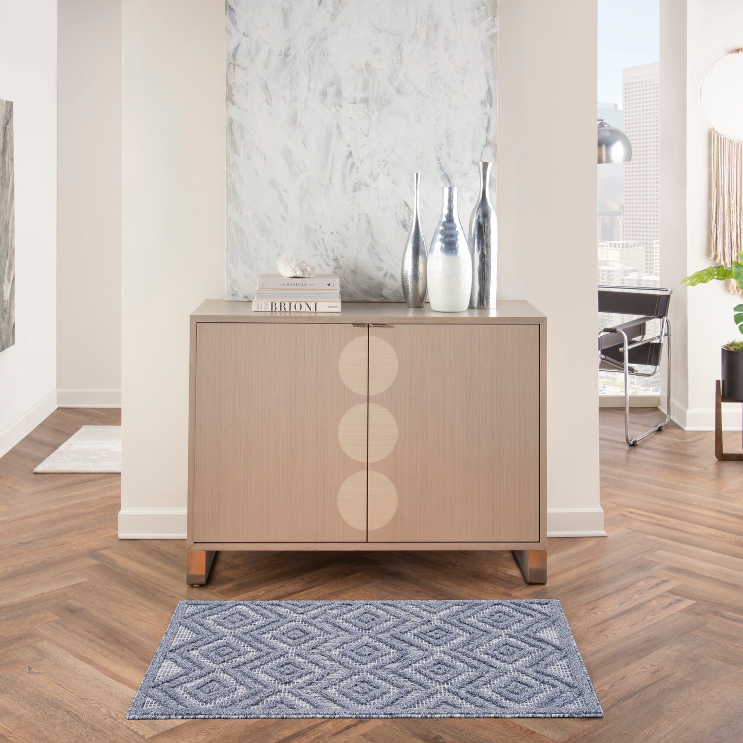 Nourison Versatile 2' x 4' Denim Blue Modern Rug