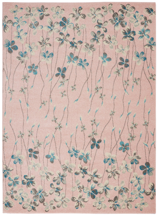 Nourison Tranquil 4' x 6' Pink Contemporary Indoor Rug