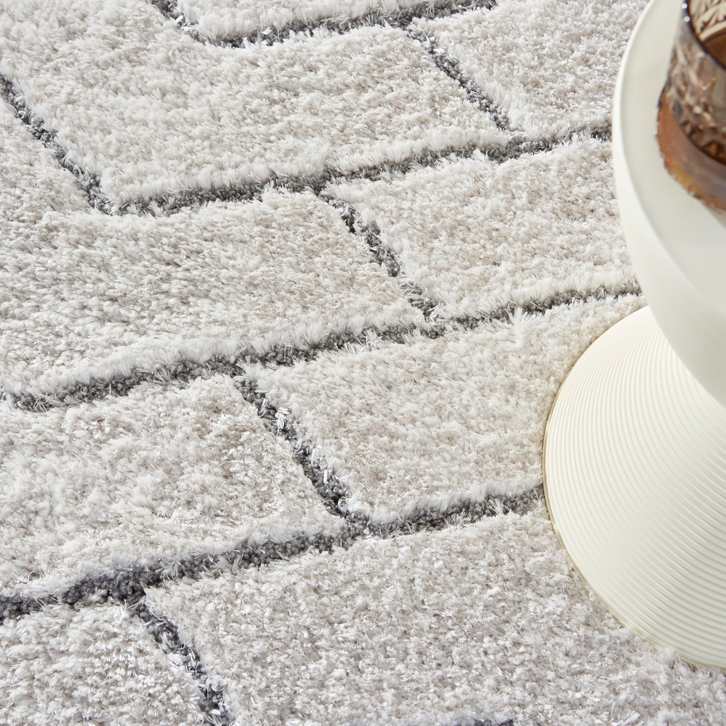 Nourison Dreamy Shag 4' x 6' Ivory Grey Shag Indoor Rug