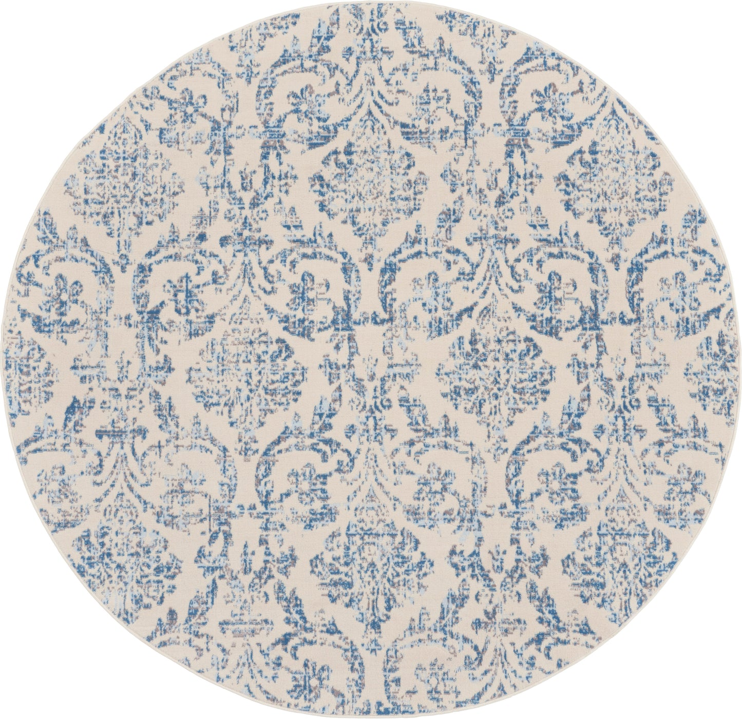 Nourison Jubilant 8' x Round Ivory Blue Vintage Indoor Rug