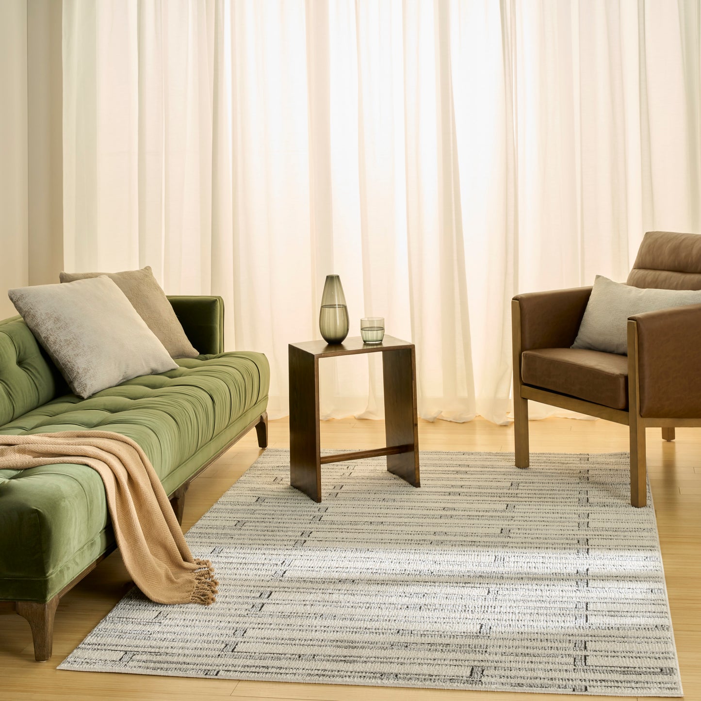 Nourison Nordic 4' x 6' Ivory Grey Scandinavian Indoor Rug