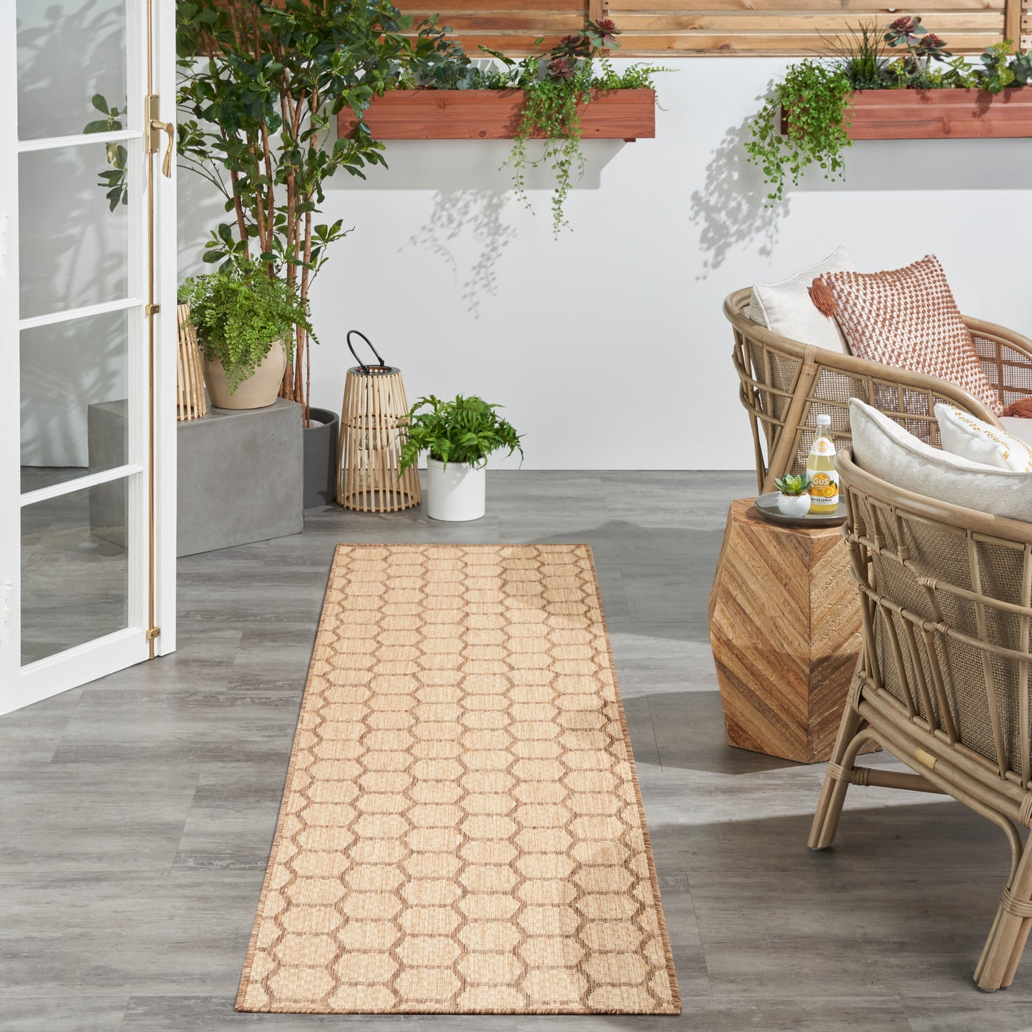 Nourison Twist Reversible 2' x 6' Natural Modern Rug