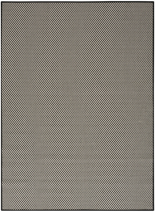 Nourison Courtyard 6' x 9' Black White Modern Rug