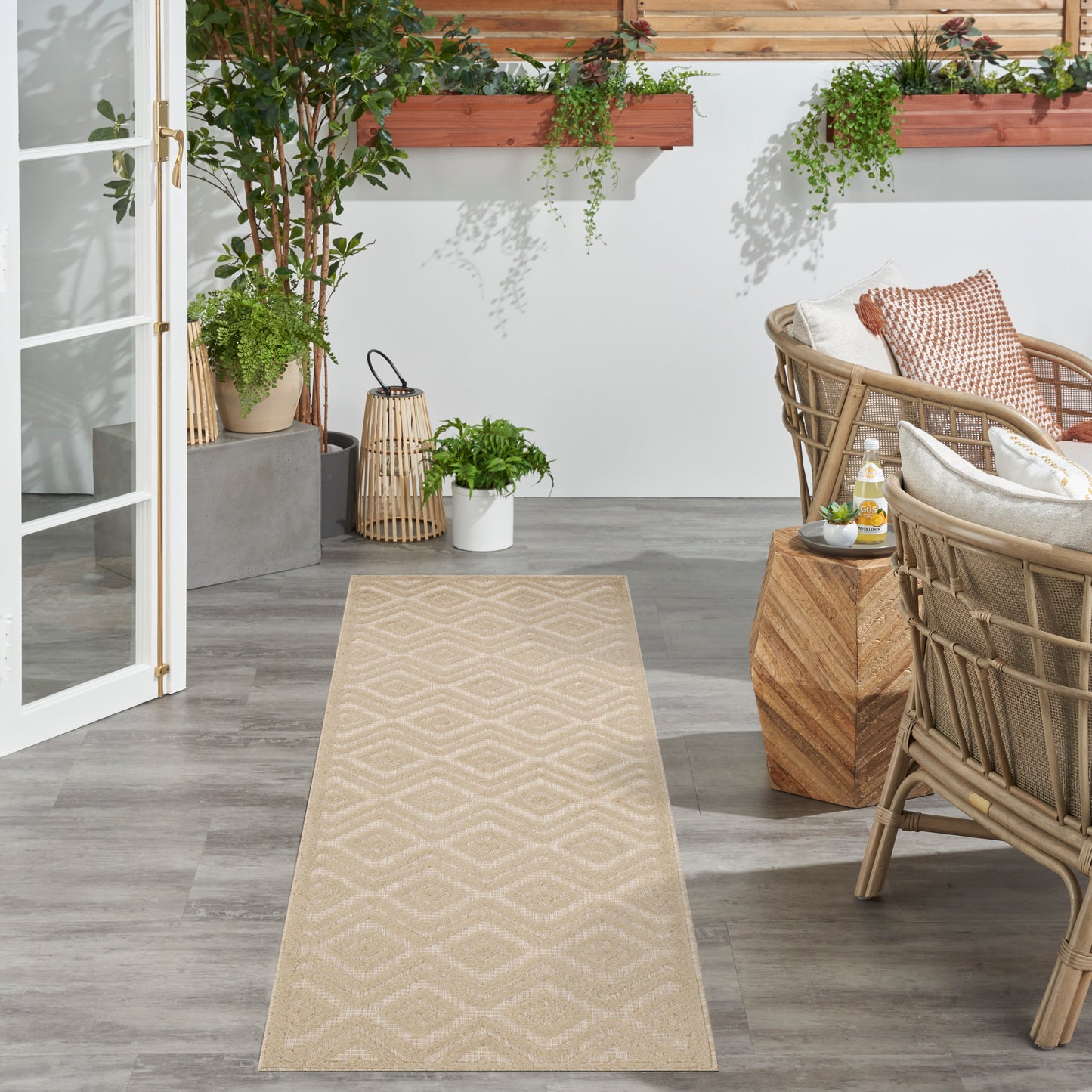 Nourison Versatile 2' x 6' Cream Modern Rug