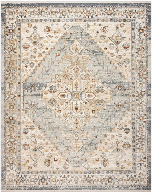 Nourison Pardis 7'10" x 9'10" Blue Taupe Vintage Indoor Rug