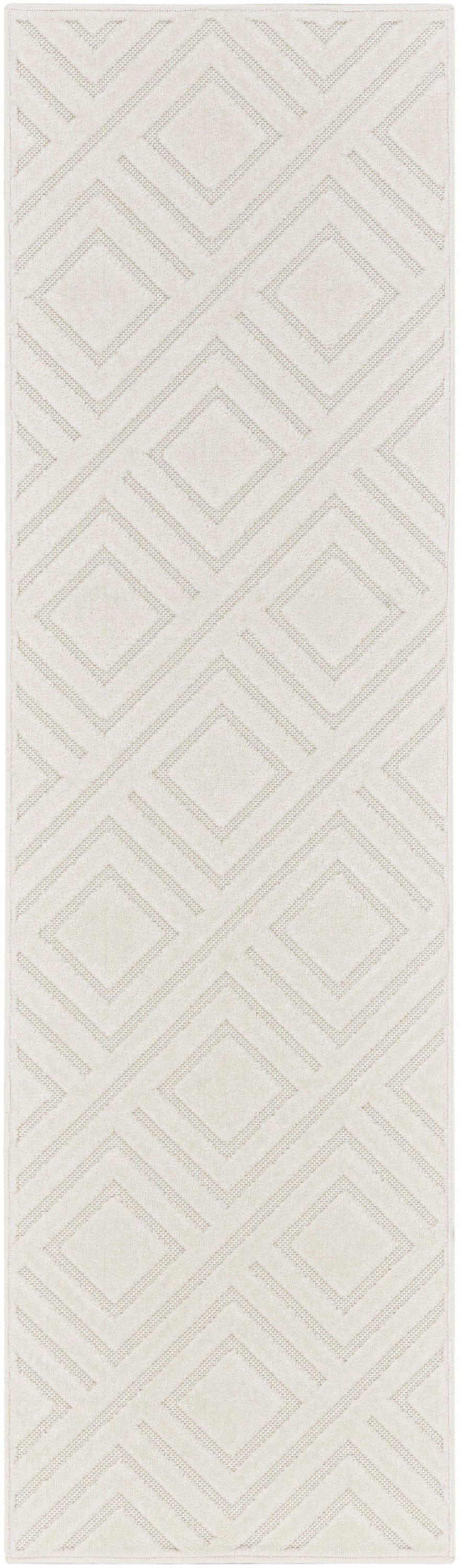 Nourison Care Free 2' x 6' Ivory Modern Indoor Rug