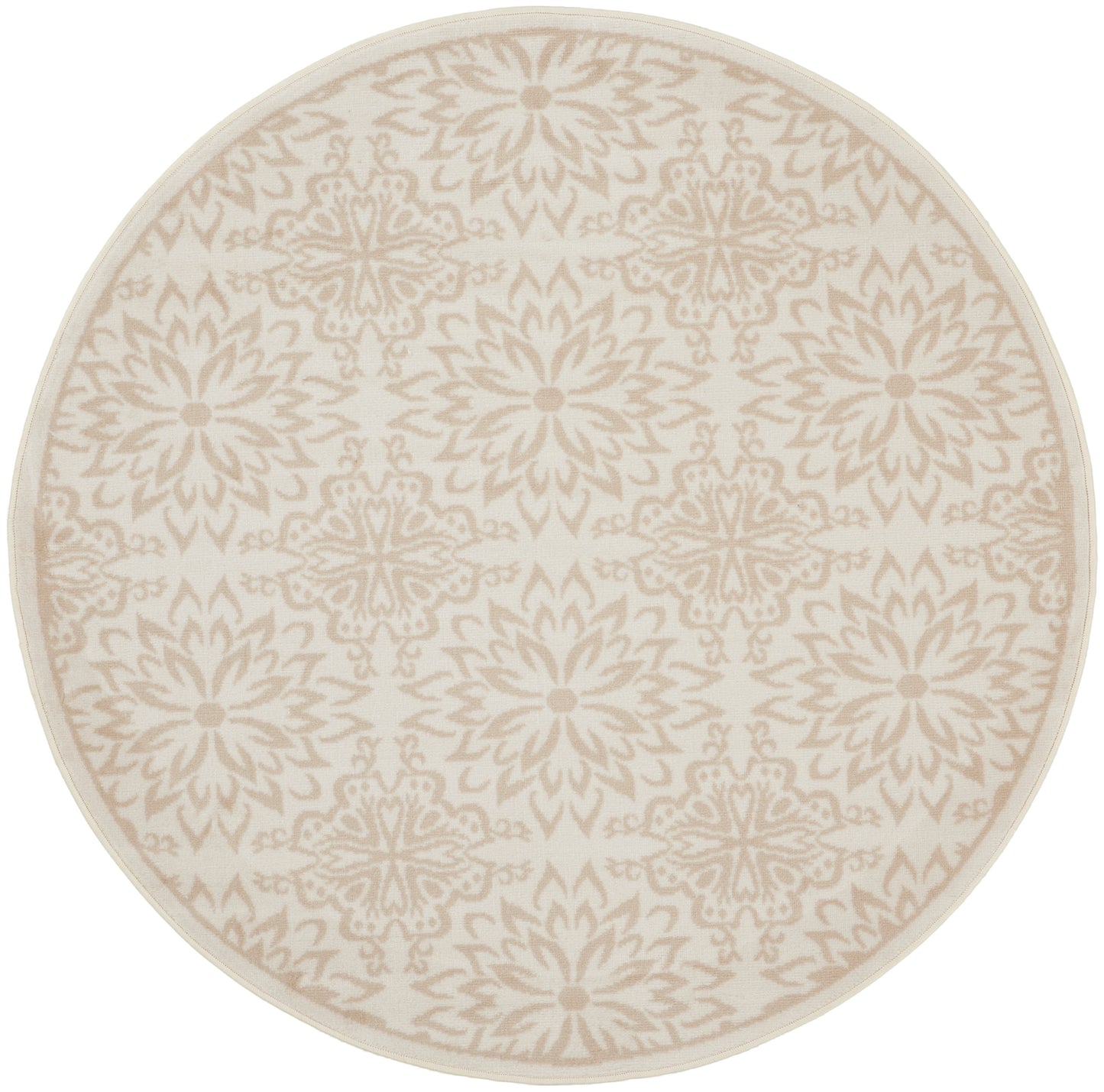 Nourison Jubilant 8' x round Ivory Beige Farmhouse Indoor Rug