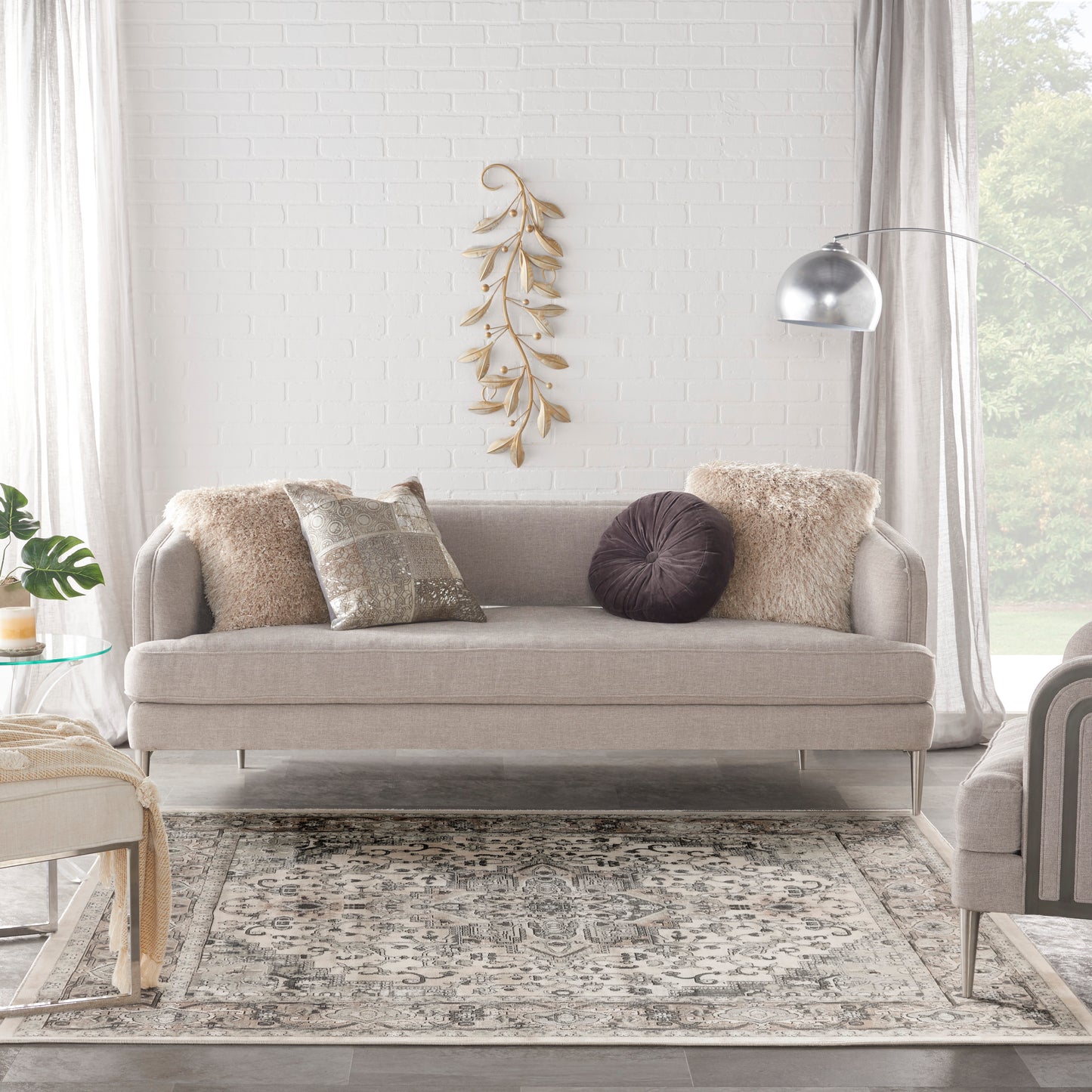 Nourison Quarry 10' x Square Ivory Grey Farmhouse Indoor Rug