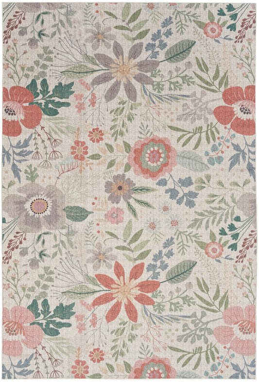 Nourison Nourison Washables 4' x 6' Cream Multicolor Farmhouse Indoor Rug