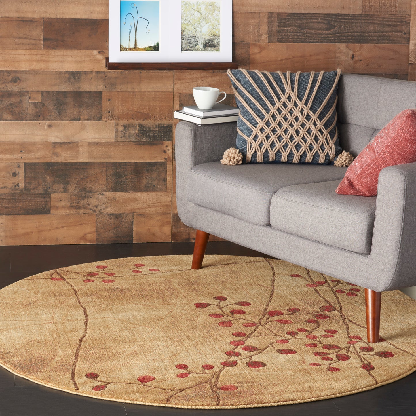 Nourison Somerset 7'9" x Round Latte Rustic Indoor Rug