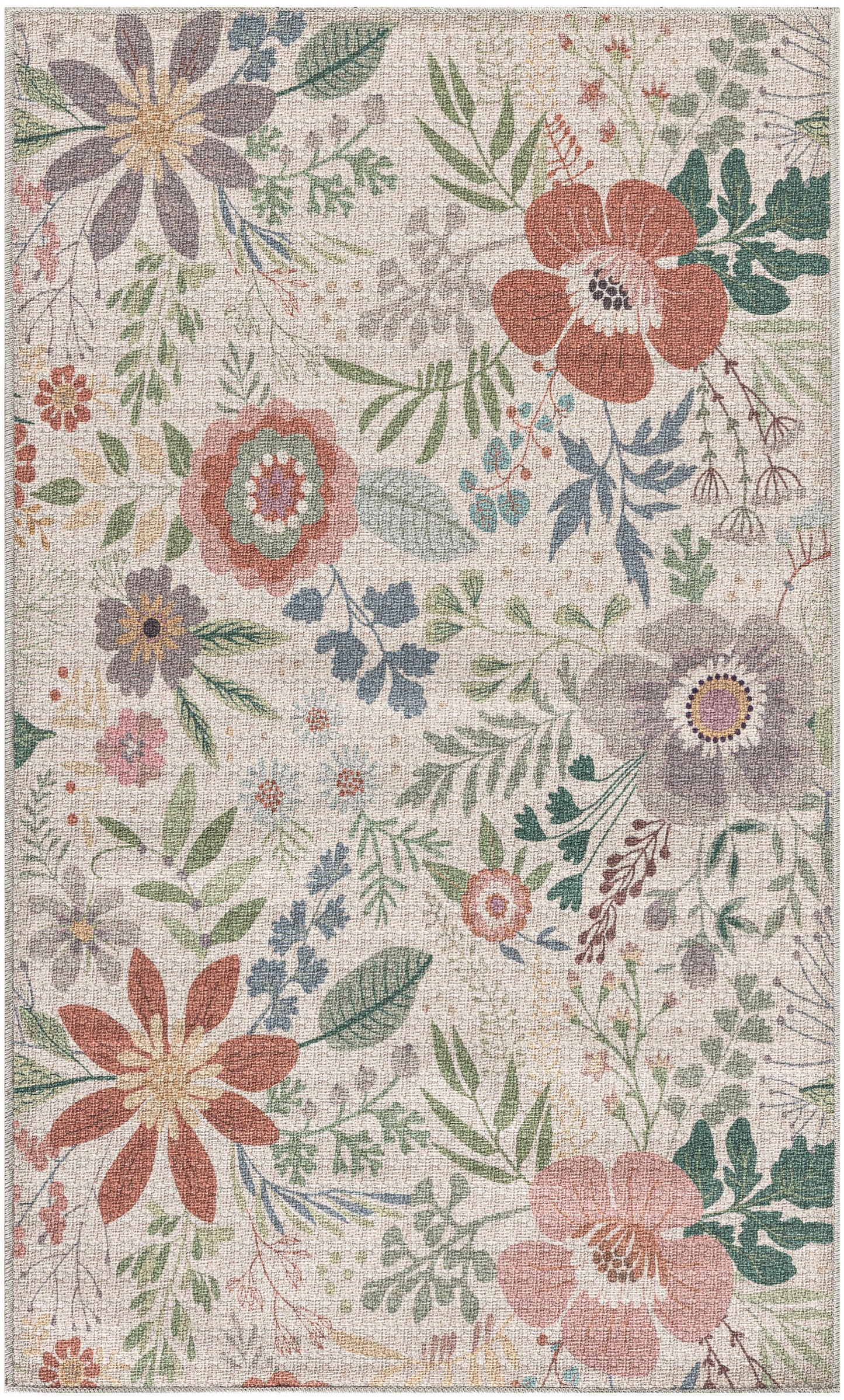 Nourison Nourison Washables 2' x 3' Cream Multicolor Farmhouse Indoor Rug