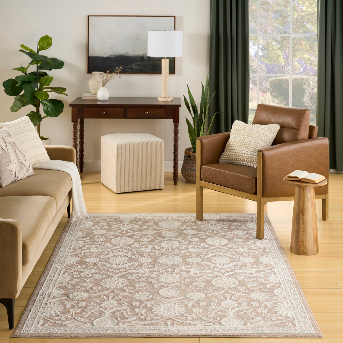 Nourison Isla 7'10" x 9'10" Mocha Vintage Indoor Rug