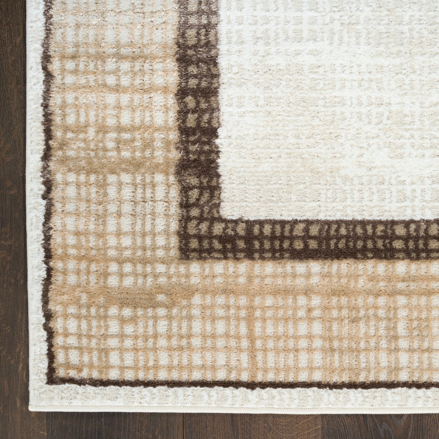 Nourison Dekor 2' x 4' Ivory Brown Modern Indoor Rug