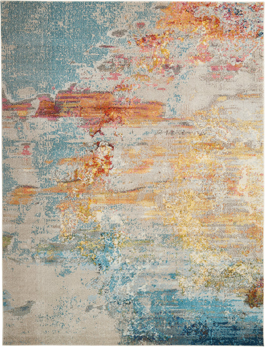 Nourison Celestial 7'10" x 10'6" Sealife Modern Indoor Rug
