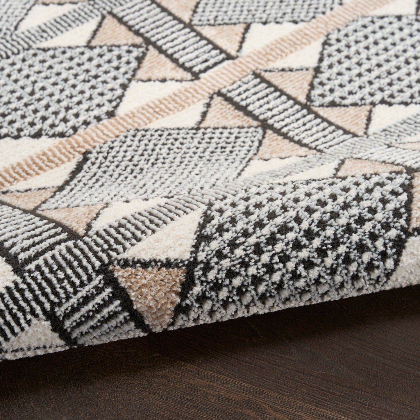 Nourison Nordic 5' x 7' Ivory Multicolor Modern Indoor Rug