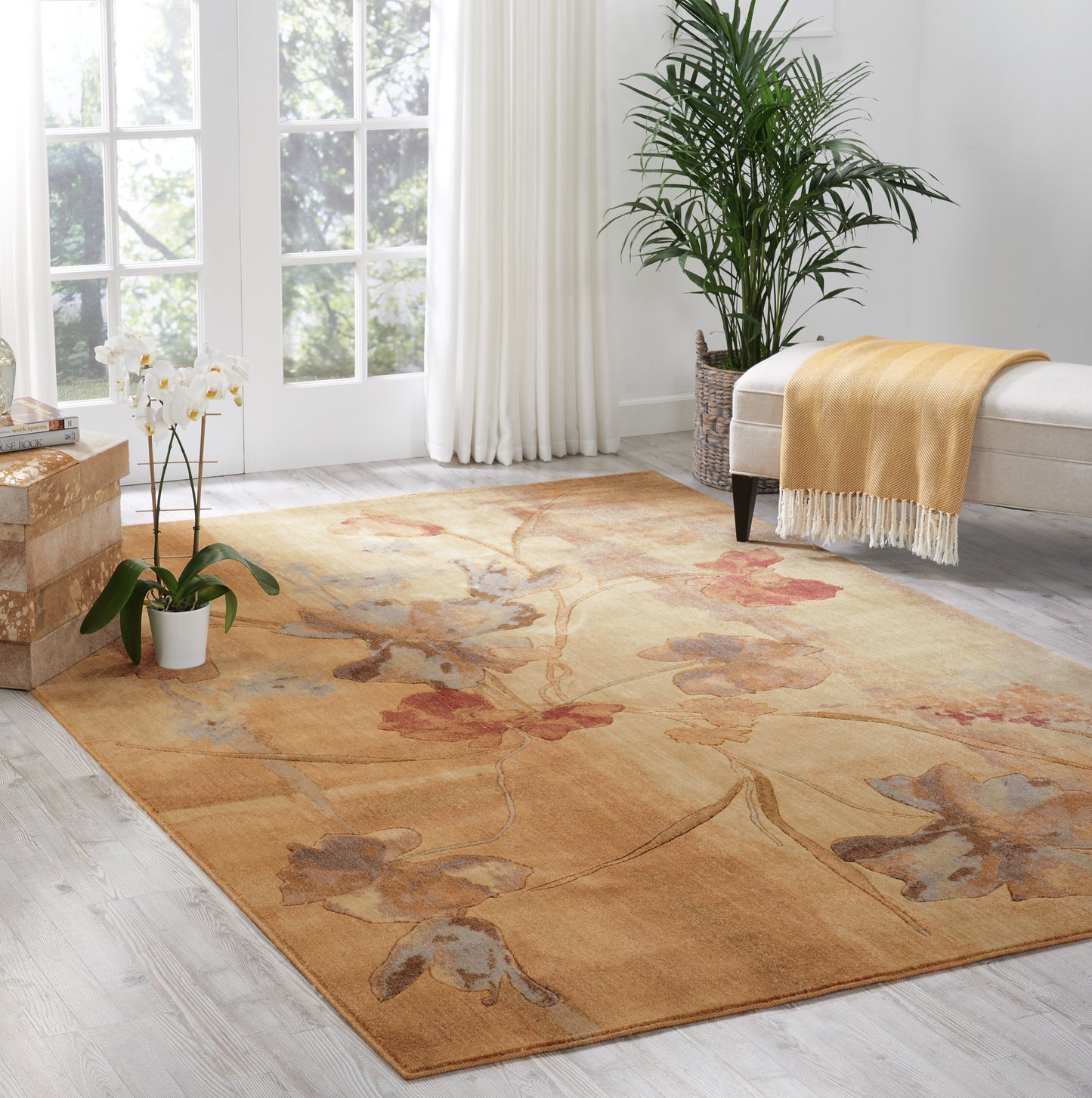 Nourison Somerset 6'7" x 9'7" Beige Farmhouse Indoor Rug