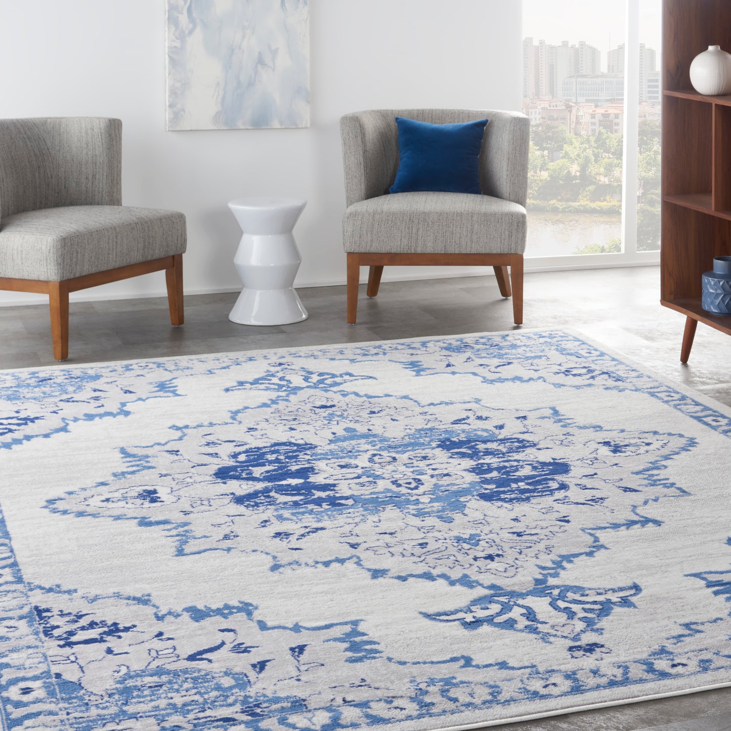 Nourison Whimsicle 7' x 10' Ivory Blue Bohemian Indoor Rug