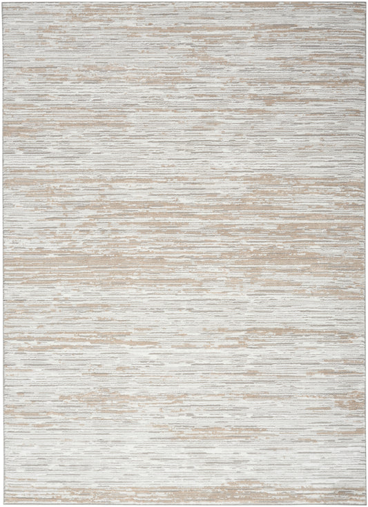 Nourison Dew 5'3" x 7' Silver Beige Modern Indoor Rug