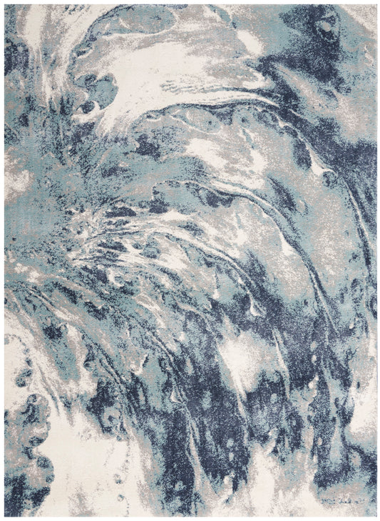 Nourison American Manor 5'3" x 7'3" Blue Ivory Modern Indoor Rug