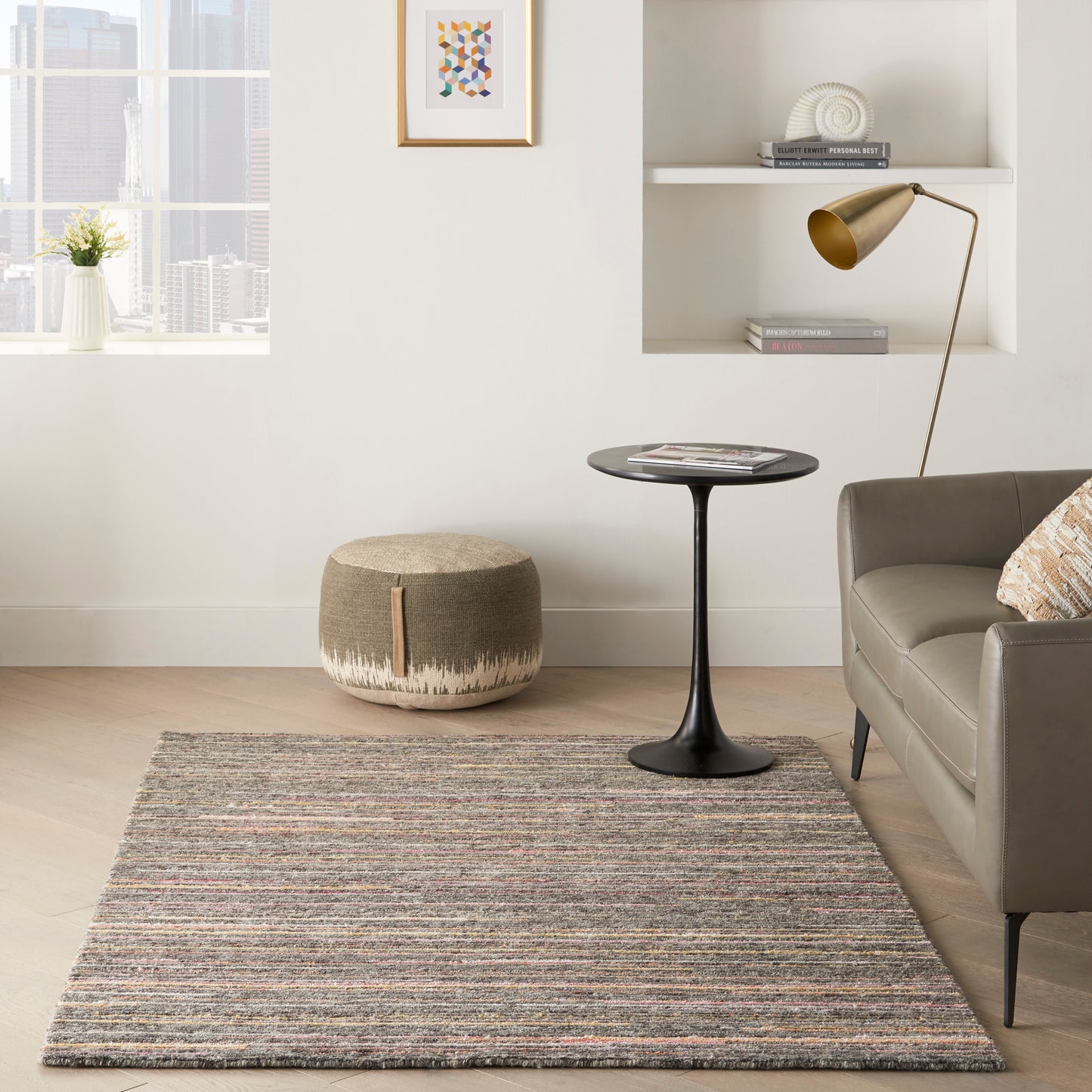 Nourison Plateau 5'6" x 7'5" Grey Flame Modern Indoor Rug