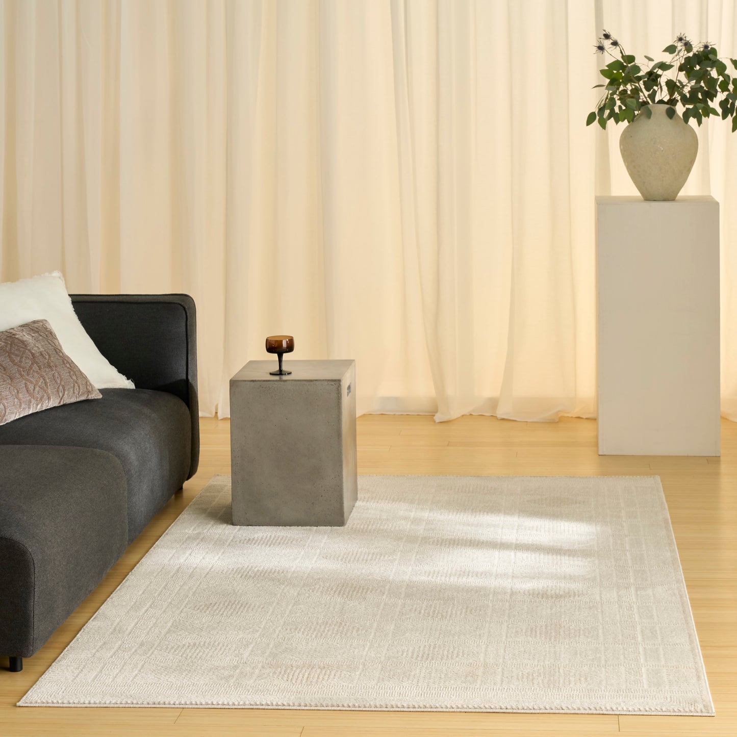Nourison Nordic 4' x 6' Ivory Beige Modern Indoor Rug