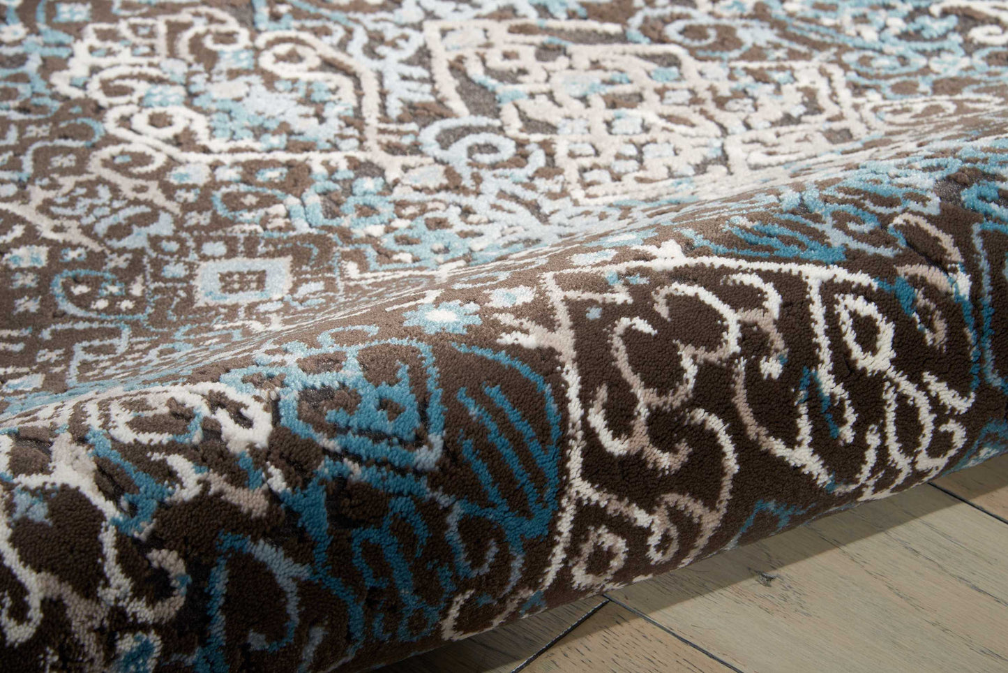Nourison Karma 9'3" x 12'9" Blue Vintage Indoor Rug