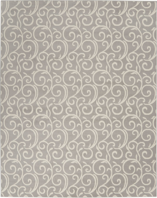 Nourison Grafix 8'6" x 12' Grey Contemporary Indoor Rug