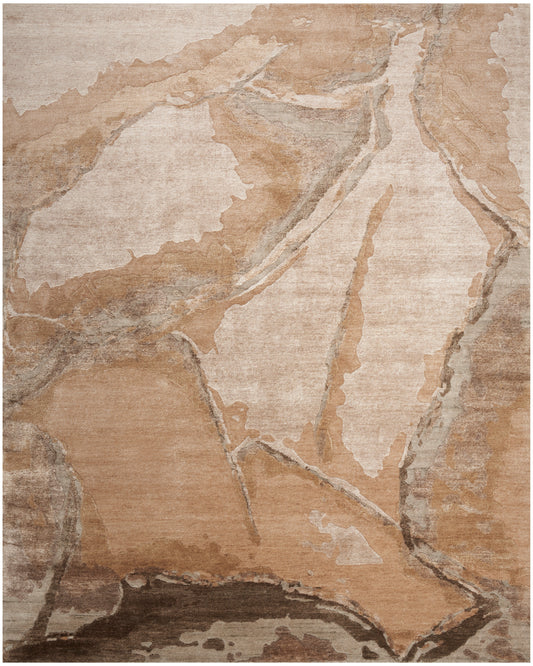 Nourison Silk Shadows 9'9" x 13'9" Beige Silver Modern Indoor Rug