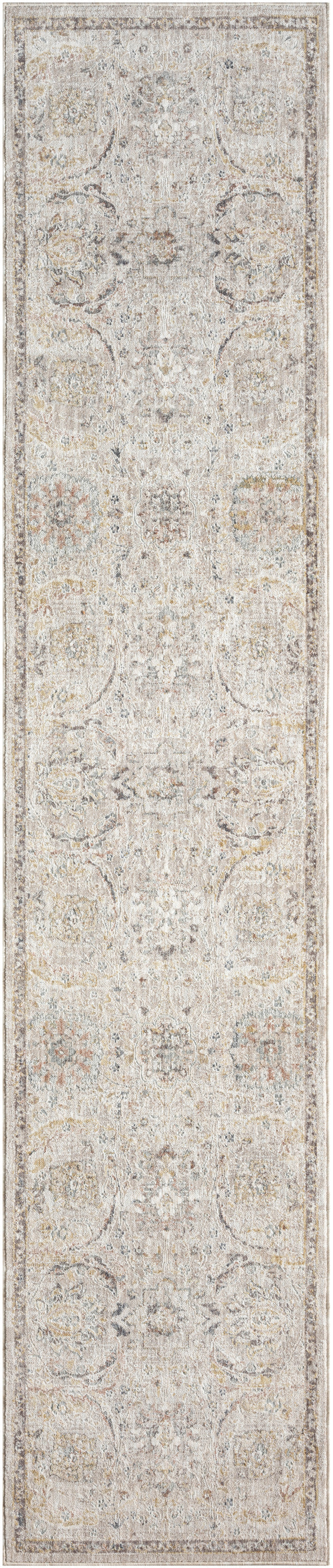 Nourison Antique Fusion 2'2" x 10' Light Grey Vintage Indoor Rug