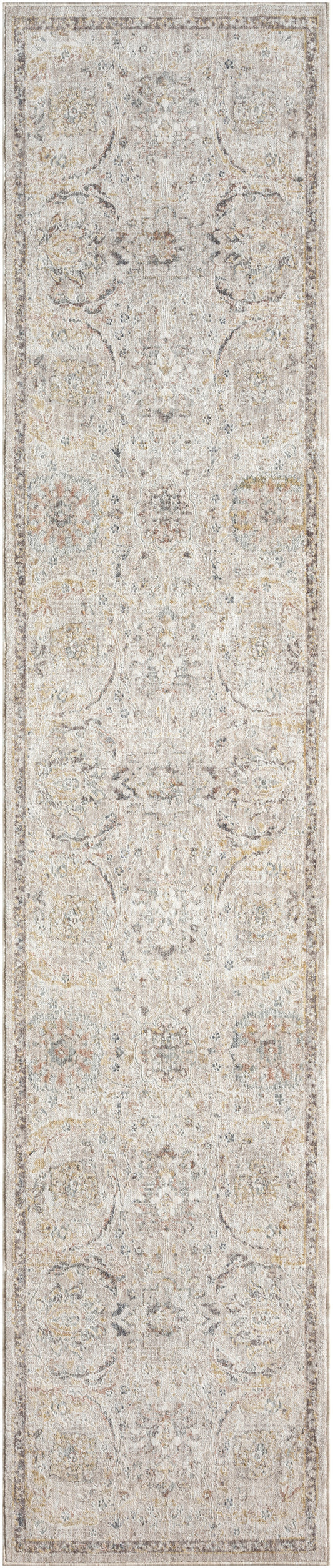 Nourison Antique Fusion 2'2" x 10' Light Grey Vintage Indoor Rug