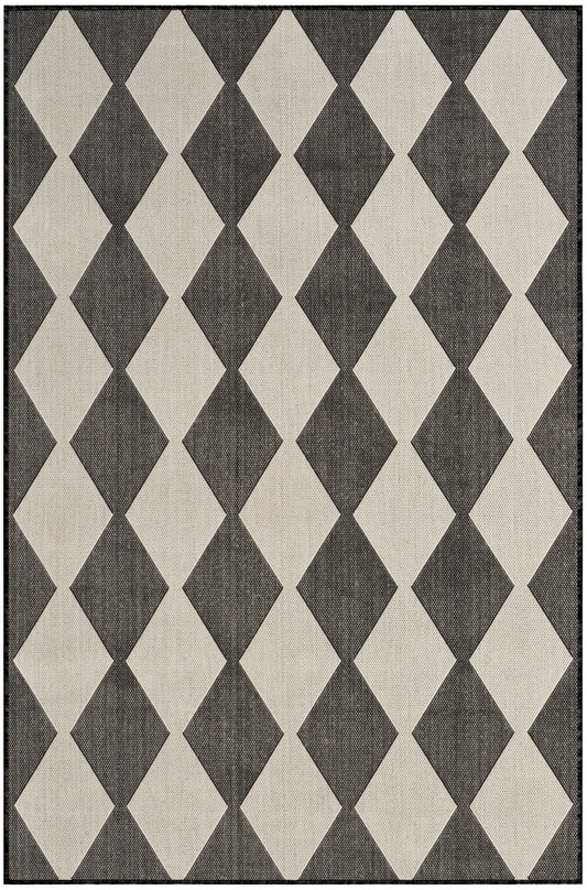 Nourison Positano 4' x 6' Black Modern Rug