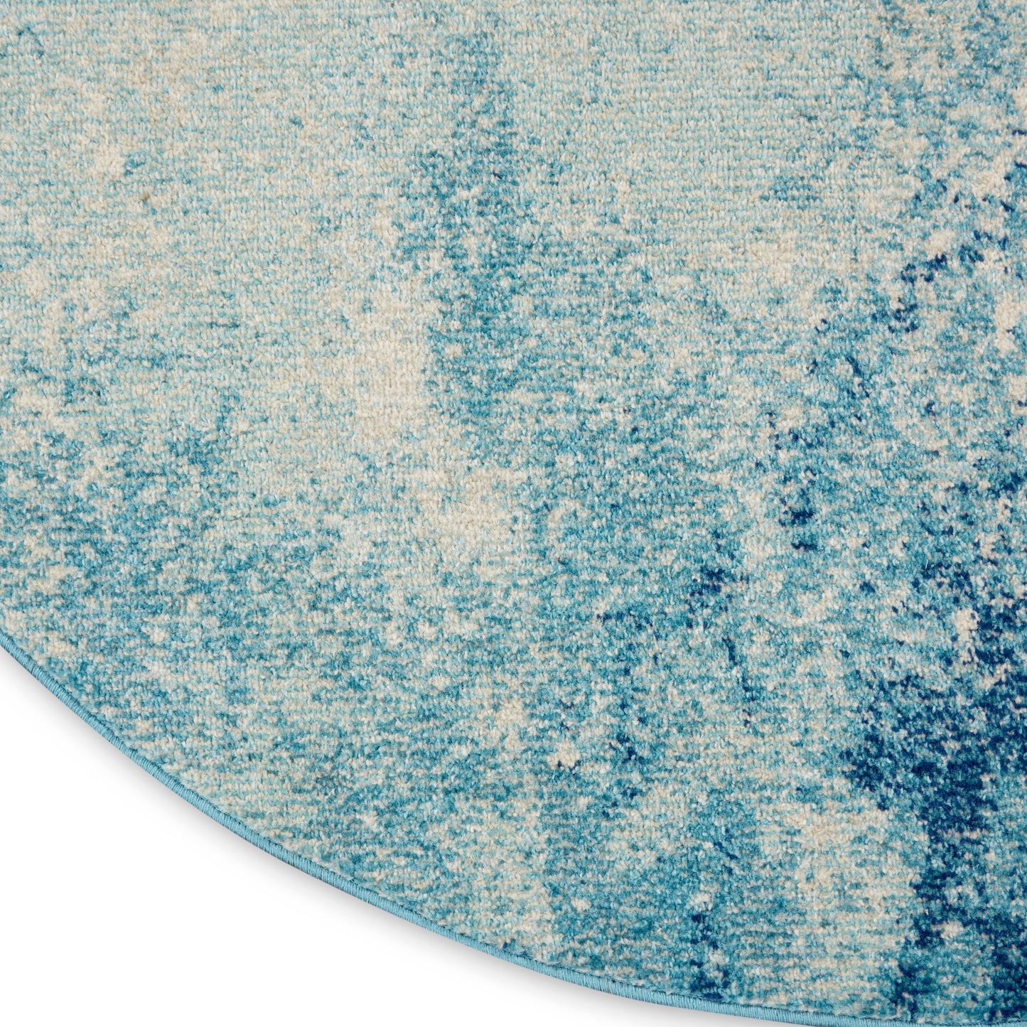 Nourison Passion 4' x Round Navy Light Blue Modern Indoor Rug