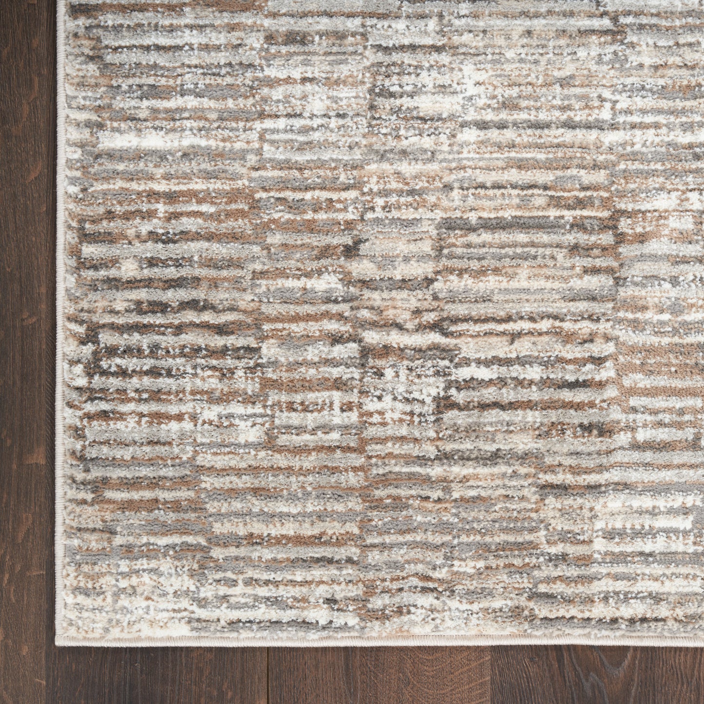 Nourison Sustainable Trends 5'3" x 7'3" Ivory Mocha Modern Indoor Rug