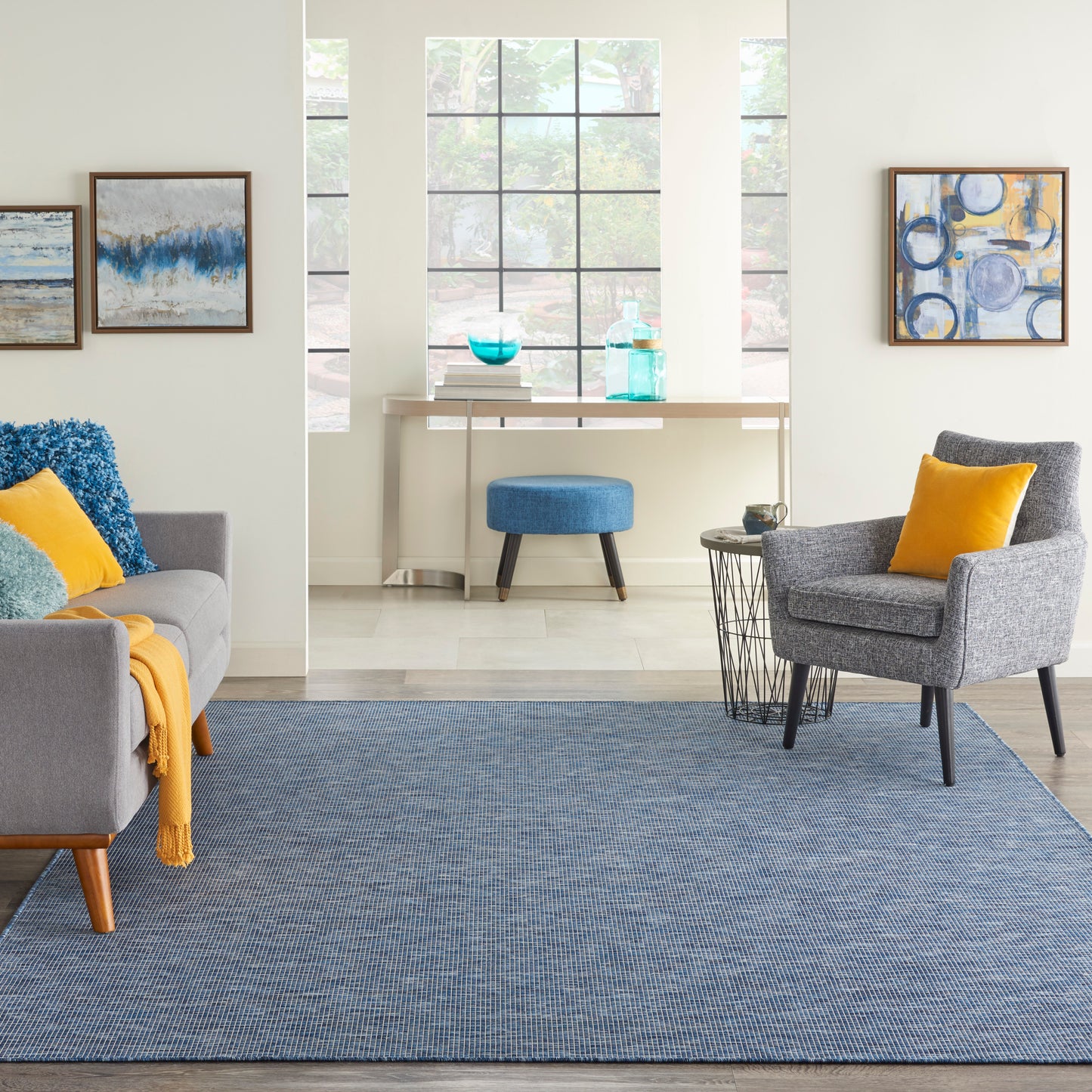 Nourison Positano 9' x 12' Navy Blue Modern Rug