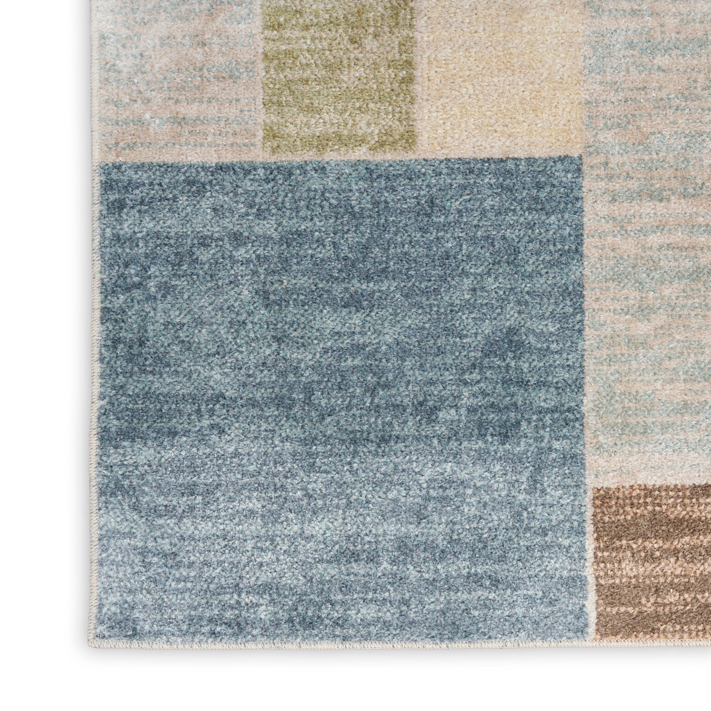 Nourison Astra Machine Washable 9' x 12' Blue Green Multi Modern Indoor Rug